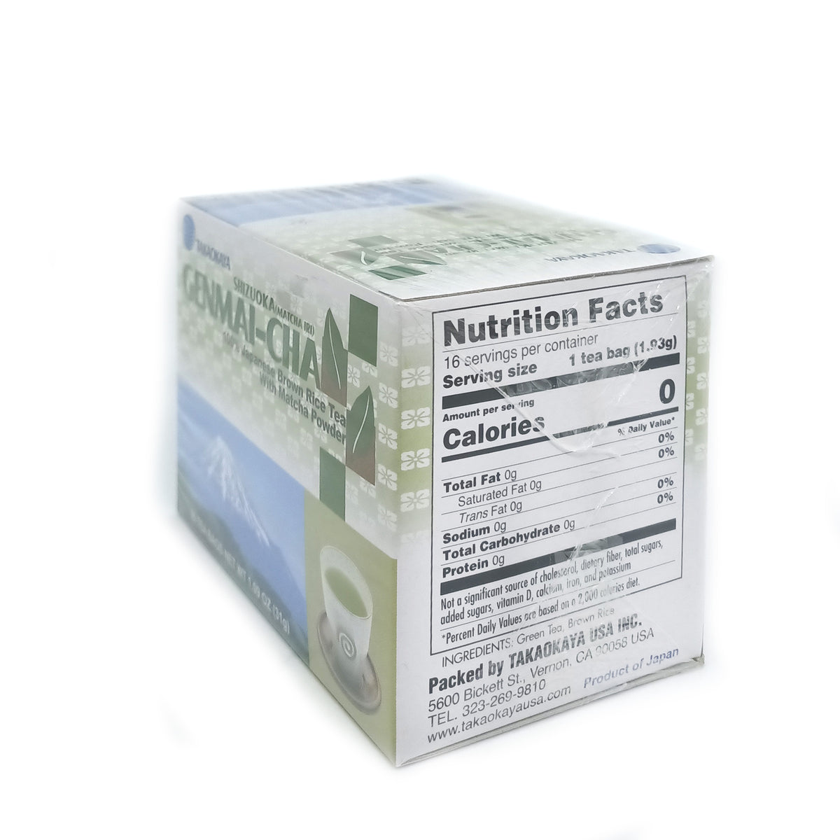 Takaokaya Genmaicha Teabags -Green Tea wtih Roasted Brown Rice 16pc