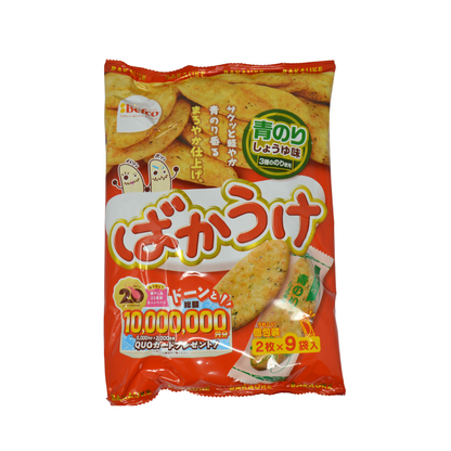 栗山米菓 ばかうけせんべい 青海苔18個入り　 ＊賞味期限：2026年10月30日