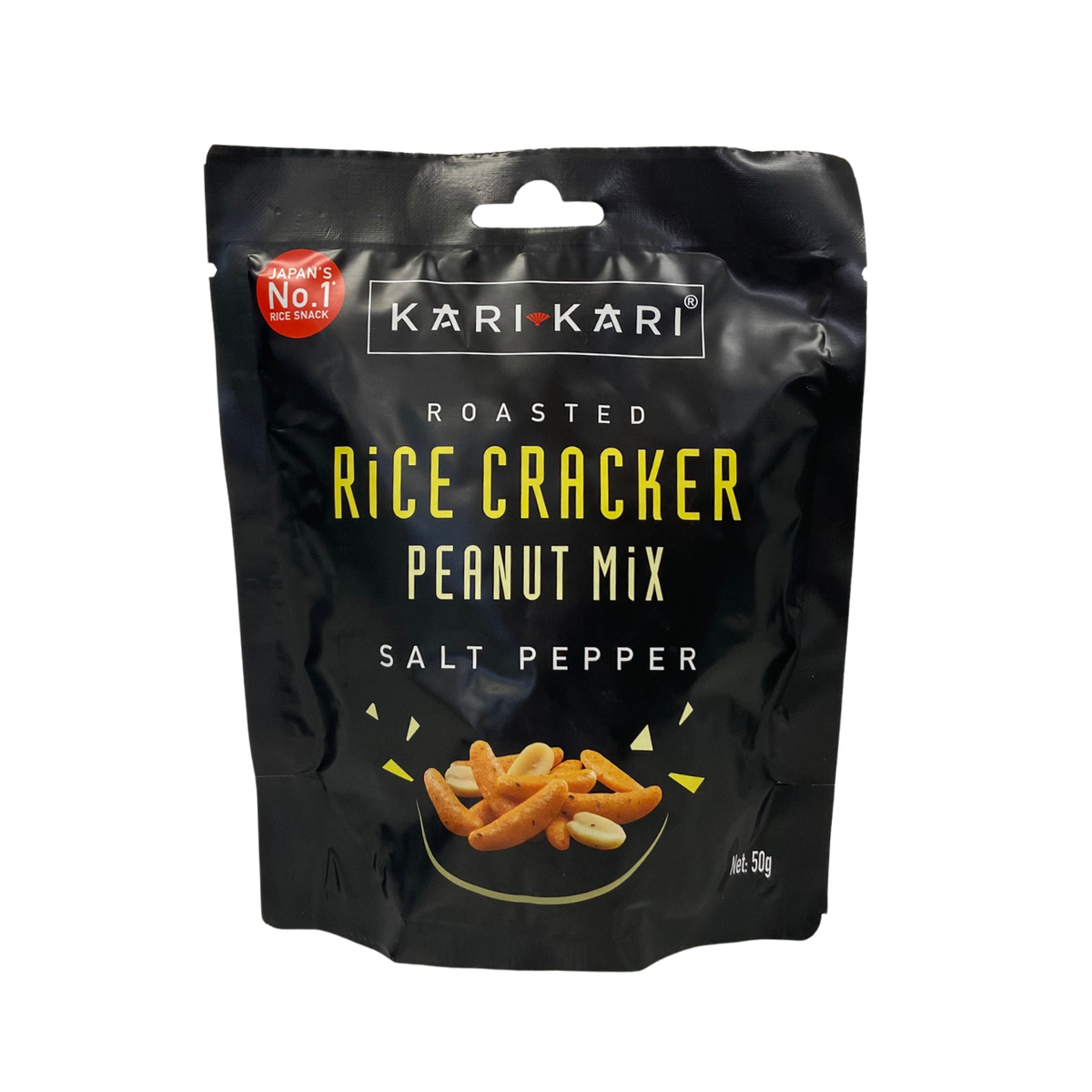 KARI KARI Rice Crackers & Peanuts Salt Pepper 50g  *Best Before Date: 18/11/2026