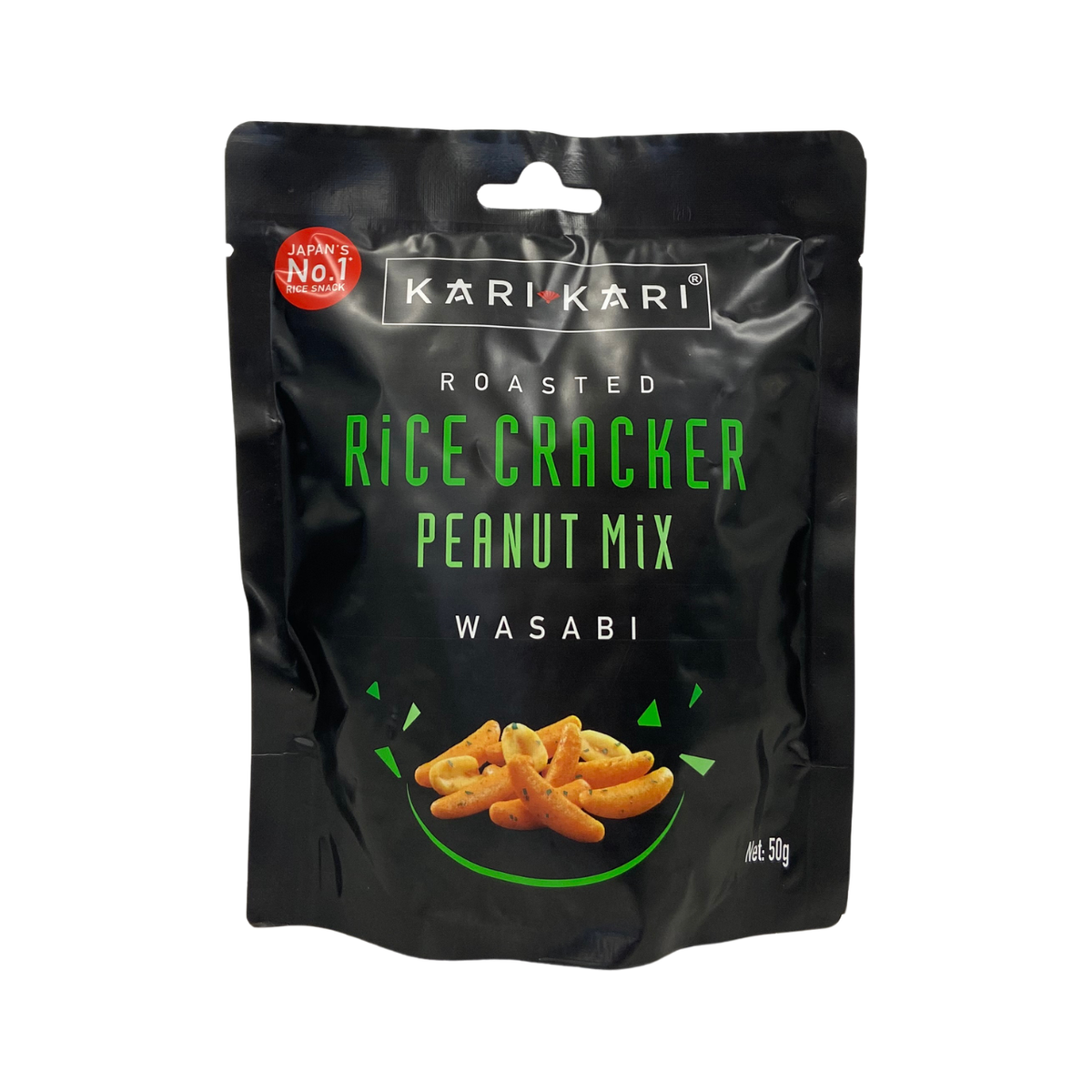 KARI KARI Rice Crackers & Peanuts Wasabi 50g  *Best Before Date: 19/11/2026