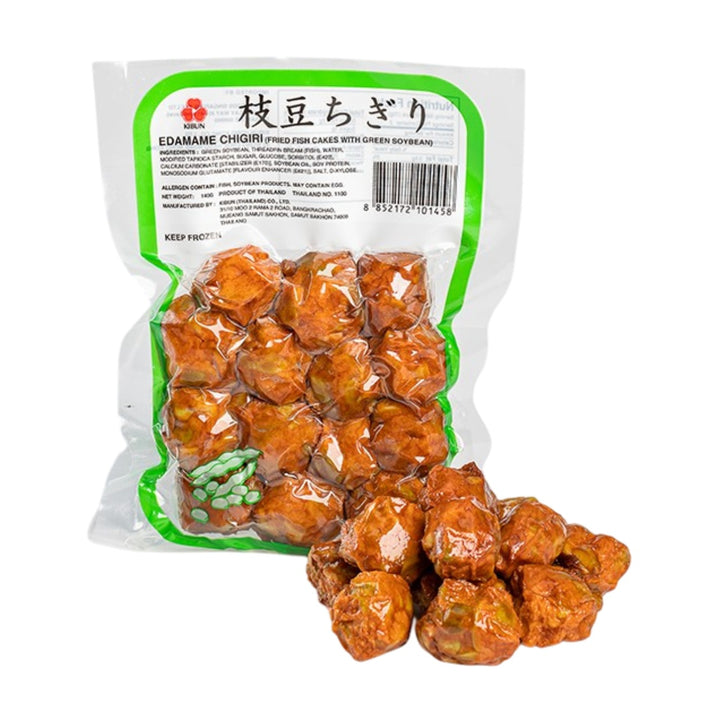 Kibun Edamame Chigiri - Deep-Fried Surimi With Soybeans 140g  *Best Before Date: 10/10/2026