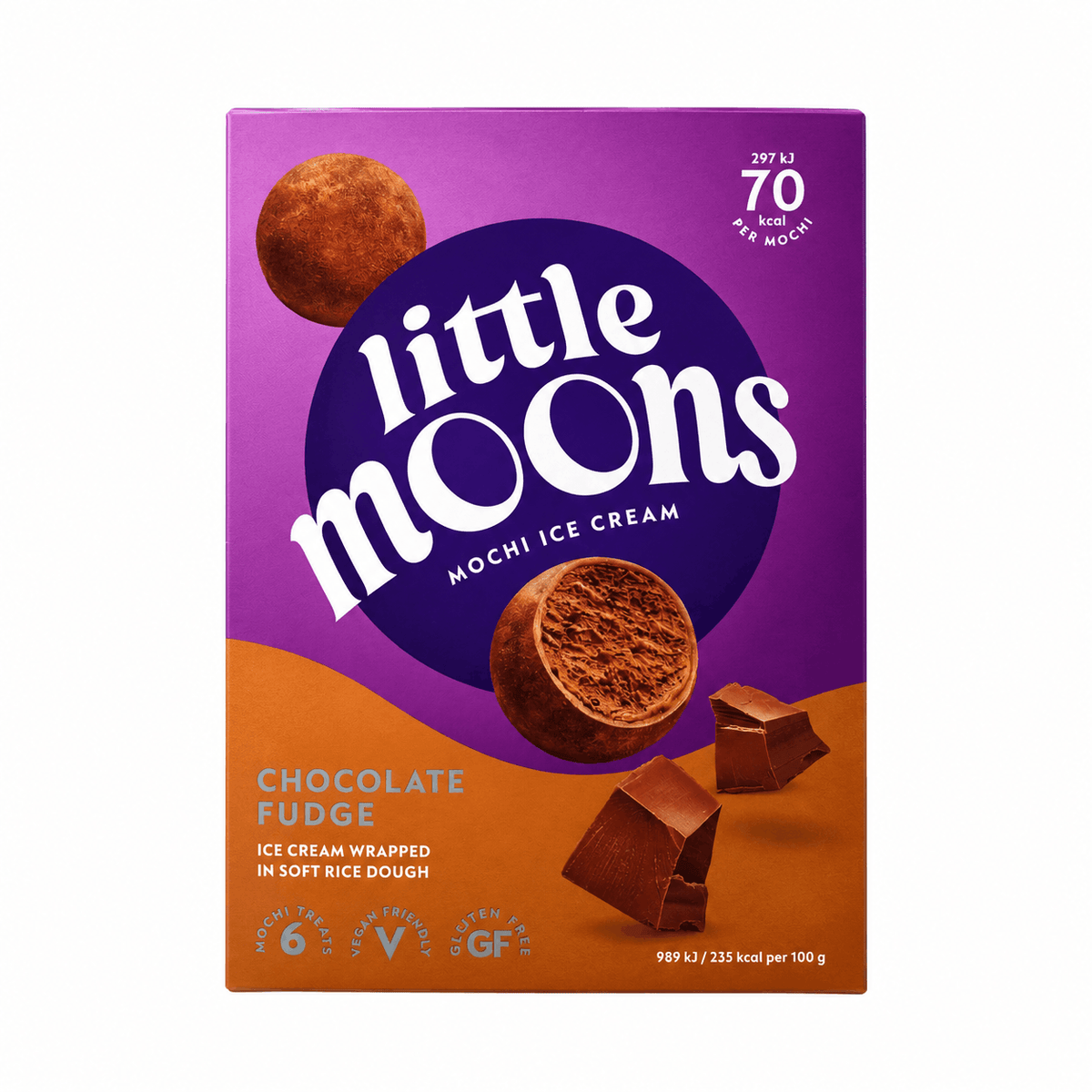 Little Moons Chocolate Fudge Ice Cream Mochi 6pc  *Best Before Date: 30/11/2026