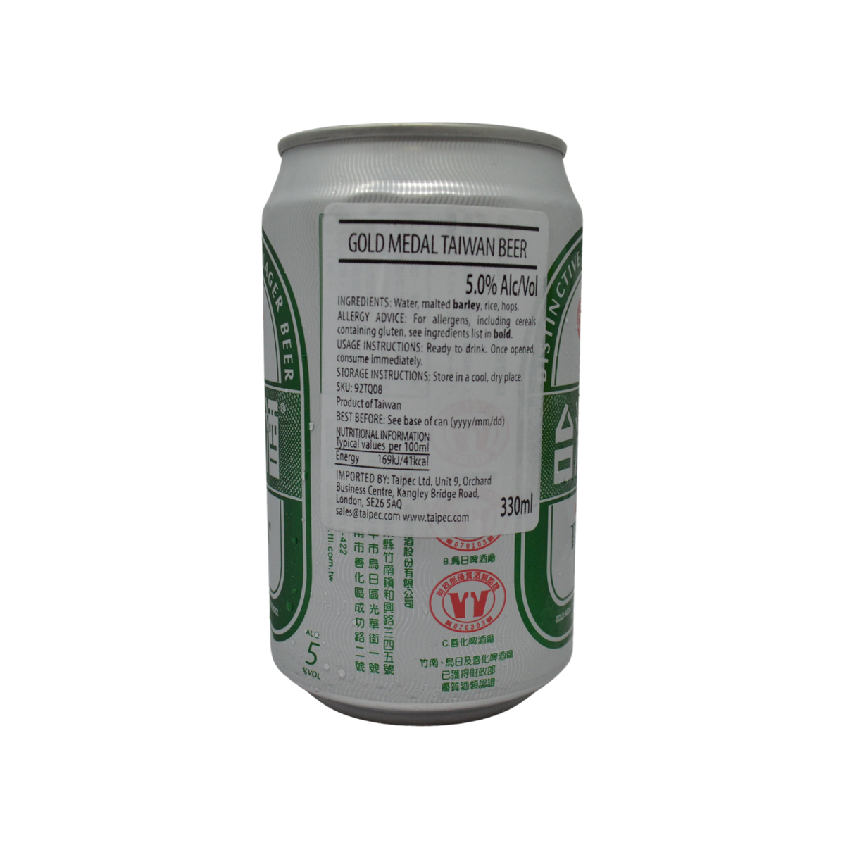 台湾ビール 金牌（ゴールドメダル）5% 330ml