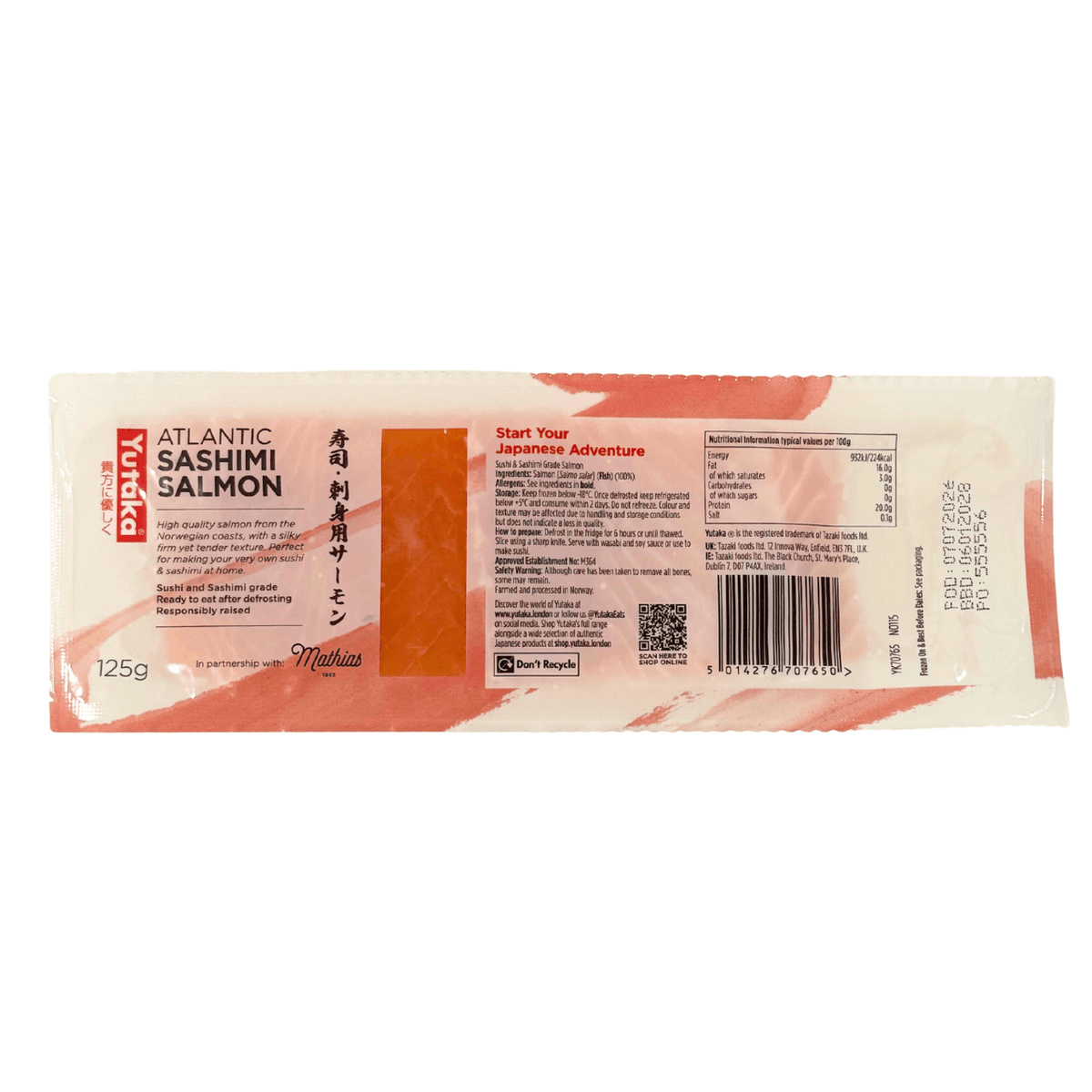 Yutaka Atlantic Sashimi Salmon 125g