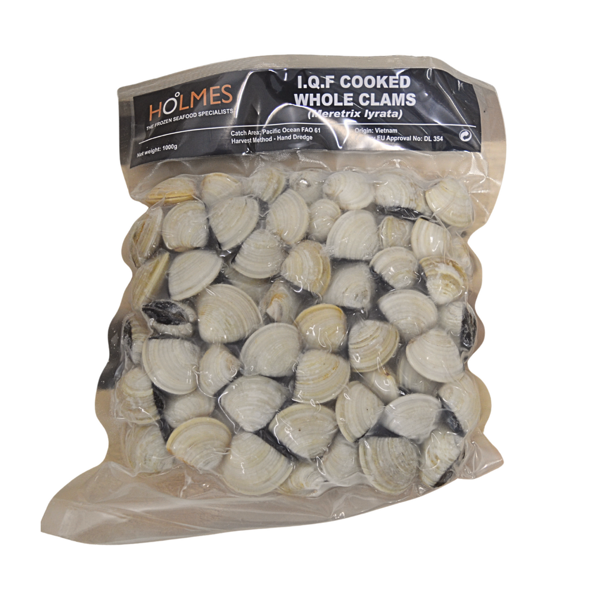 Holmes Cooked White Clam with Shell (60-80pc) 1kg