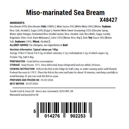 Miso-marinated Sea Bream 80g