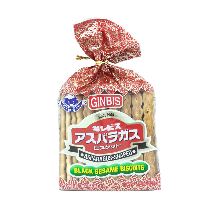 ギンビス 黒ゴマ入りアスパラガス型ビスケット 135g